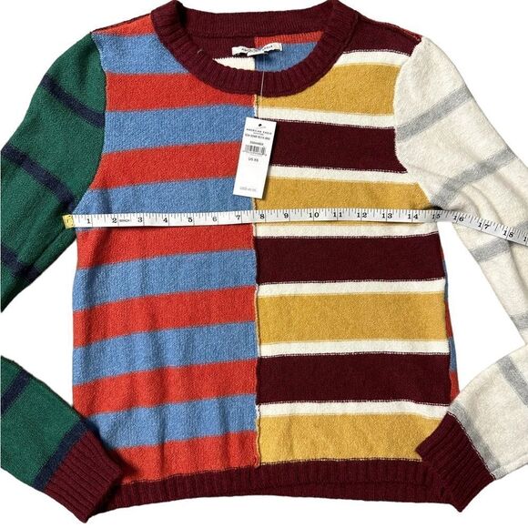 American Eagle Patchwork Crew Neck Sweater Size Extra Small NWT - Picture 3 of 6